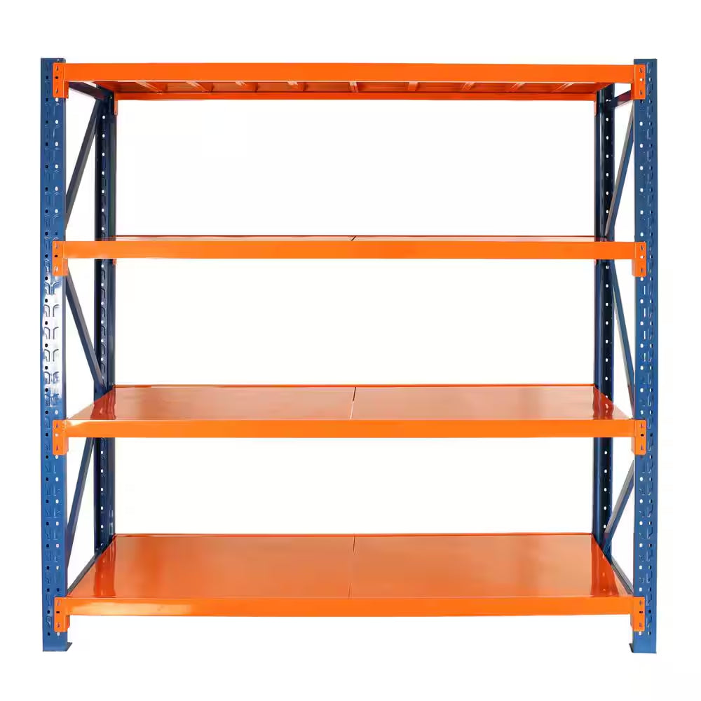 4-Tier 4400 Lbs. Orange Adjustable Heavy Duty Steel Storage Garage Shelving Unit 78.66 In. W X 78.74 In. H X 23.82 In. D