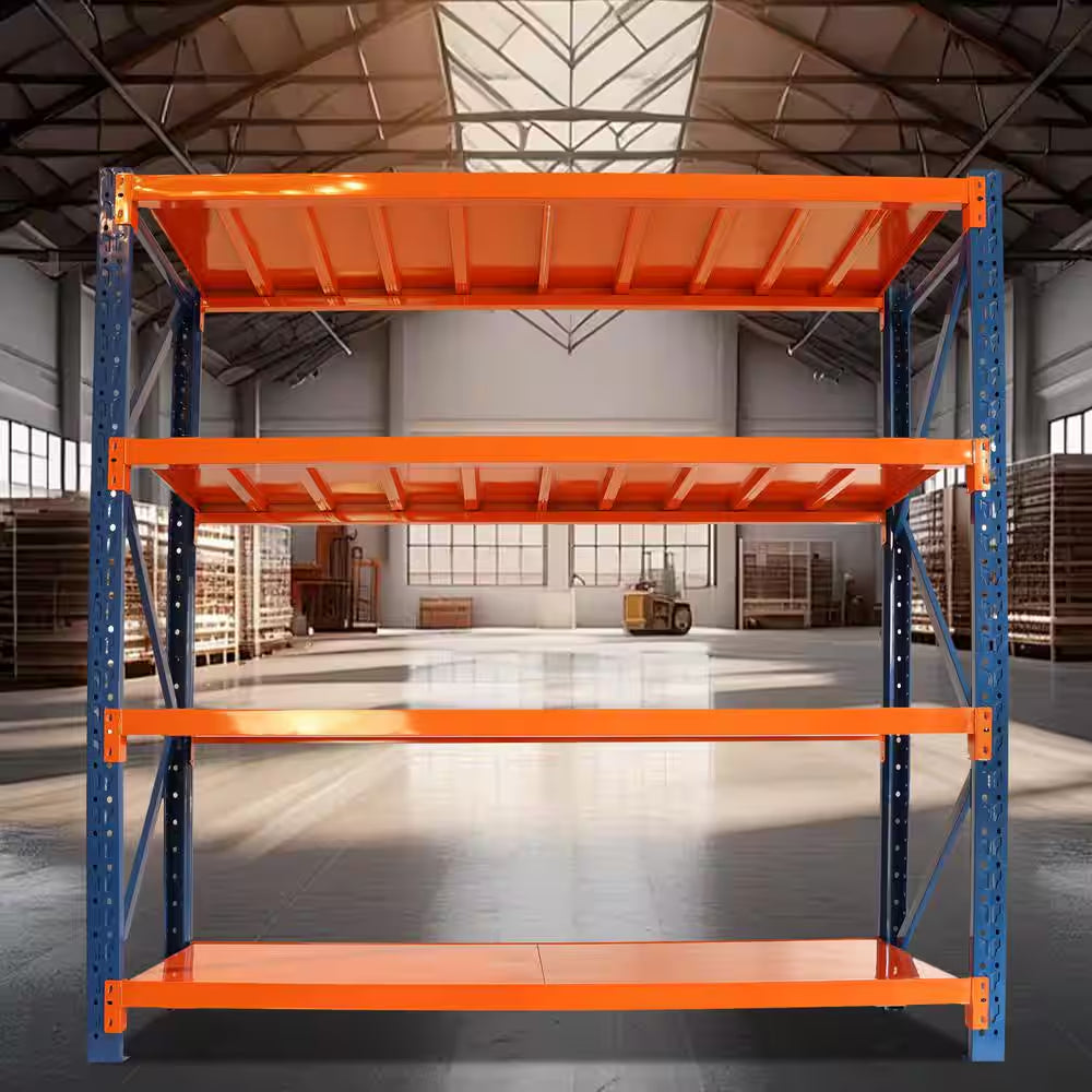 4-Tier 4400 Lbs. Orange Adjustable Heavy Duty Steel Storage Garage Shelving Unit 78.66 In. W X 78.74 In. H X 23.82 In. D