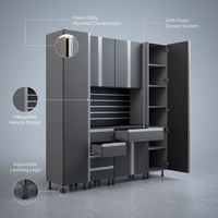 Premium Garage Cabinets 7' Storage Sets Solution with Adjustable Legs, Soft-Close Drawer & Door, Integrated Handles, Heavy Duty Plywood Box Construction, Tool and Equipment Organizer — Lifestyle