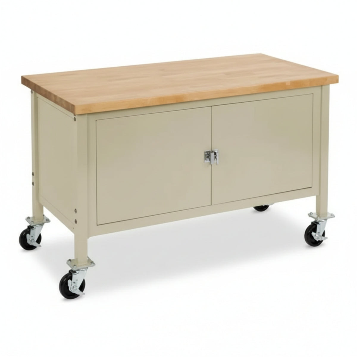 Mobile Workbench with Security Cabinet - Tan