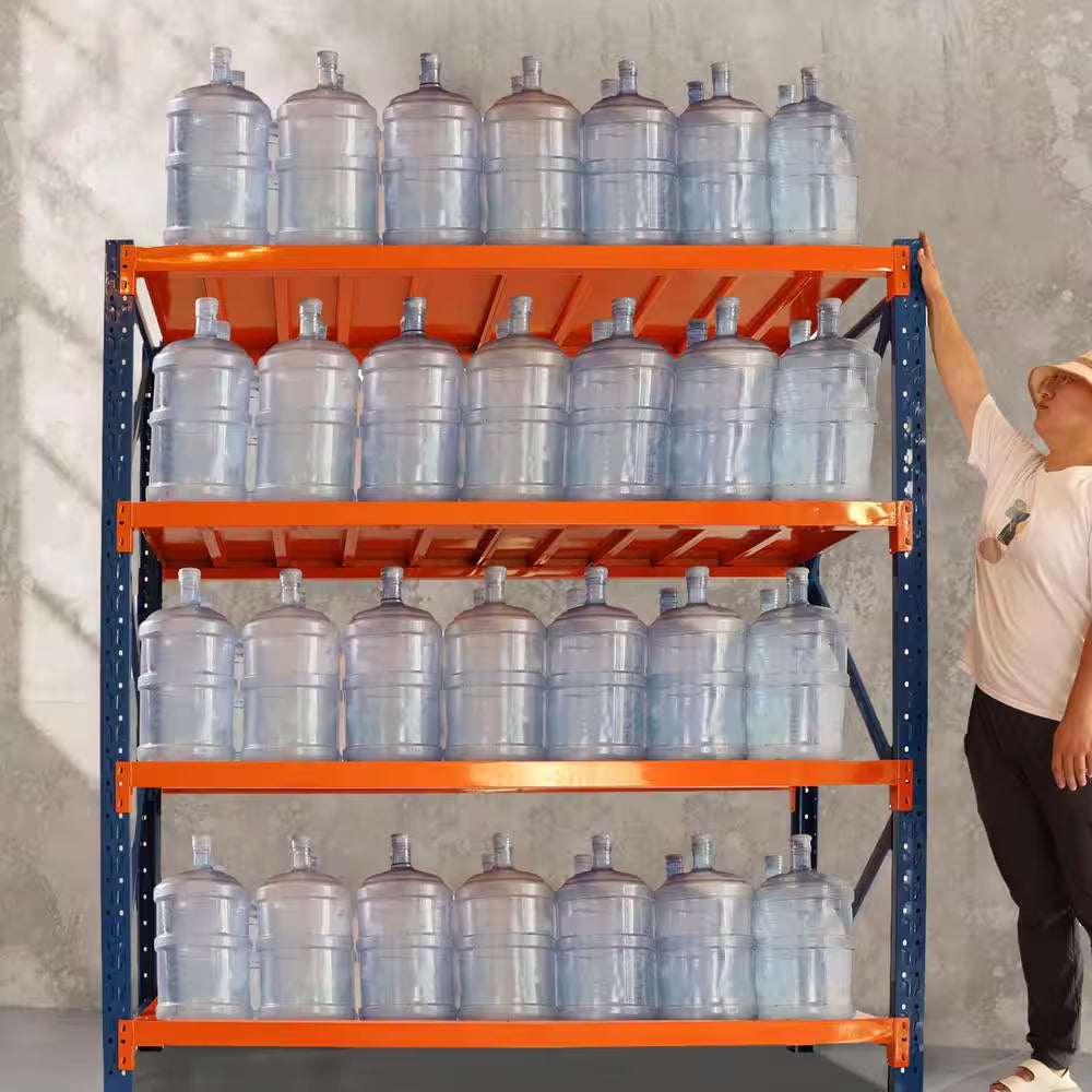 4-Tier 4400 Lbs. Orange Adjustable Heavy Duty Steel Storage Garage Shelving Unit 78.66 In. W X 78.74 In. H X 23.82 In. D