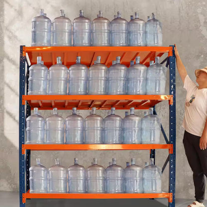 4-Tier 4400 Lbs. Orange Adjustable Heavy Duty Steel Storage Garage Shelving Unit 78.66 In. W X 78.74 In. H X 23.82 In. D